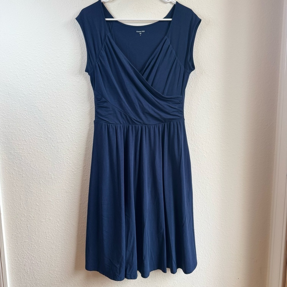 *NWOT* GARNET HILL Faux Wrap Cotton Dress - Picture 2 of 12